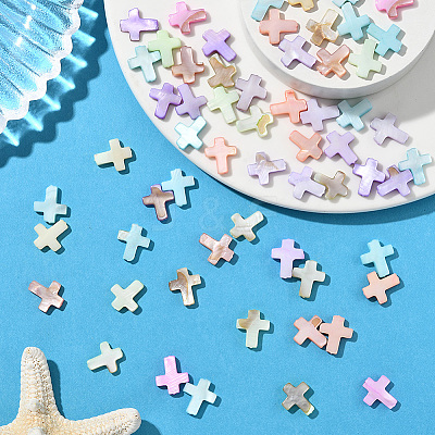 60Pcs Natural Freshwater Shell Beads SSHEL-SC0001-40-1