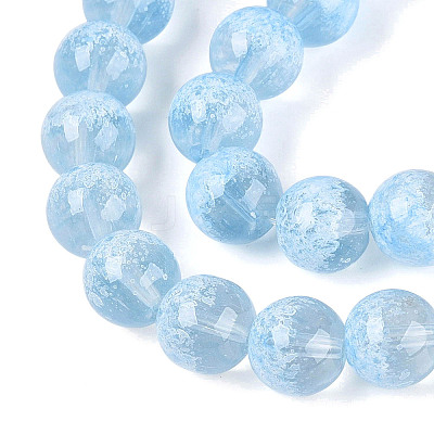 Transparent Half Spray Painted Glass Beads Strands LS-GLAA-Q110-02A-03-1