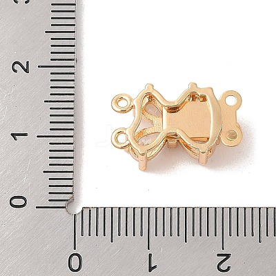Golden Brass Micro Pave Cubic Zirconia Box Clasps KK-B100-038G-1