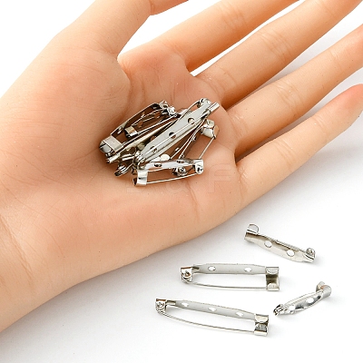 100Pcs 4 Size Iron Brooch Findings IFIN-YW0001-63-1