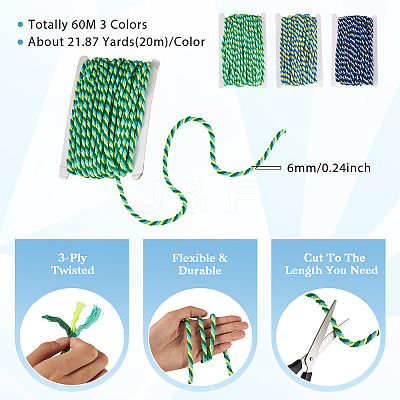 60M 3 Colors 3-Ply Twisted Macrame Polyester Cord OCOR-TA0003-48C-1