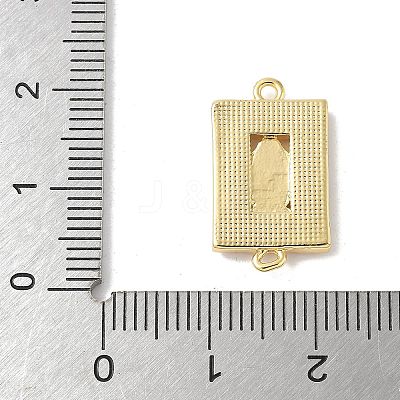 Brass Pave Natural White Shell Religion Connector Charms KK-S522-04B-G-1