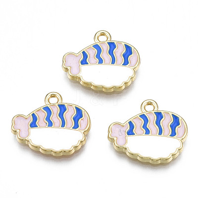 Rack Plating Alloy Enamel Pendants PALLOY-T077-169-1