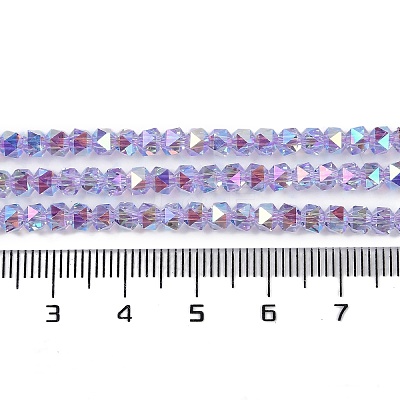Electroplate Glass Beads Strands GLAA-Q105-02A-1