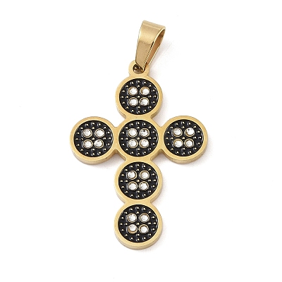 Ion Plating(IP) 304 Stainless Steel Enamel Rhinestone Pendants STAS-Q325-05H-G-1