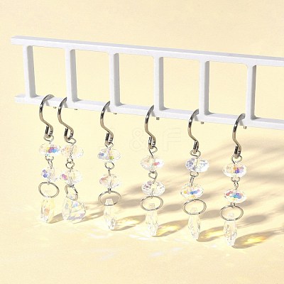 Teardrop Glass Suncatchers HJEW-FS00032-1