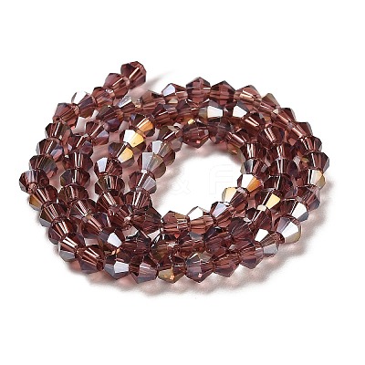 Transparent Electroplate Glass Beads Strands EGLA-A039-T6mm-B05-1