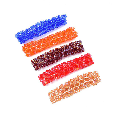 Bling Glass Beaded Stretch Bracelet BJEW-N018-03-1