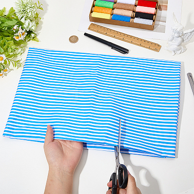 Stripe Cotton Fabric DIY-WH0671-390E-1