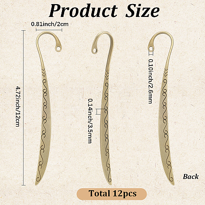 12Pcs Alloy Hair Sticks MRMJ-SC0001-66B-1