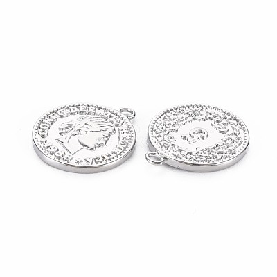 Brass Coin Charms KK-T038-76A-P-1