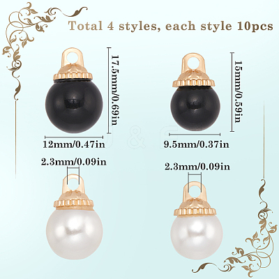 40Pcs 4 Styles Alloy Pendants FIND-SC0009-67-1