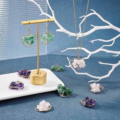 12Pcs 3 Styles Natural Gemstone Pendants FIND-FH0004-67-1