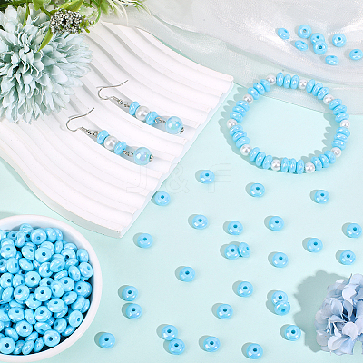 500Pcs UV Plating Opaque Acrylic Beads MACR-PA0001-47C-1