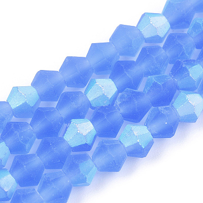 Imitate Austrian Crystal Bicone Frosted Glass Beads Strands GLAA-F029-TM3mm-A07-1