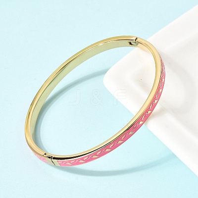 304 Stainless Steel Enamel Bangles BJEW-D408-36G-1