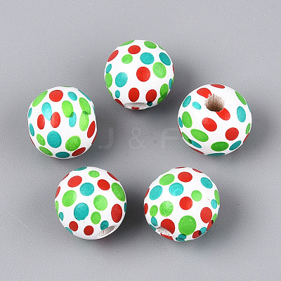 Spray Painted Schima Wood Beads WOOD-T032-36D-1