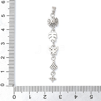 Brass Micro Pave Clear Cubic Zirconia Pendants LS-KK-D101-01B-P-1