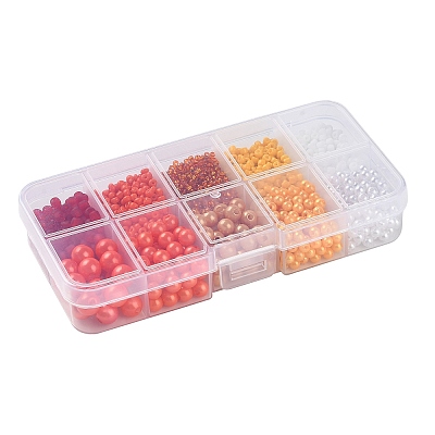 DIY 10 Grids ABS Plastic & Glass Seed Beads Jewelry Making Finding Beads Kits DIY-G119-01D-1