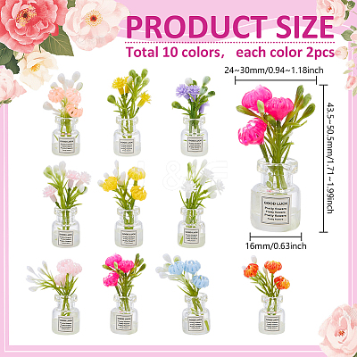 20Pcs 10 Colors Luminous Resin Flower Display Decorations DJEW-PH0001-78-1