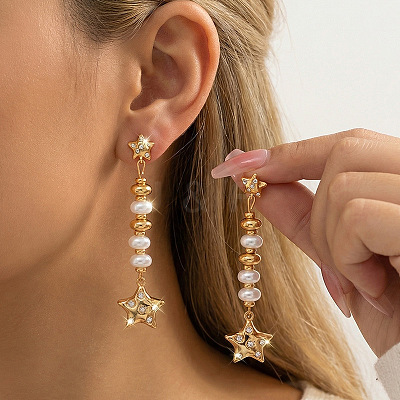 Alloy & Crystal Rhinestone Dangle Stud Earrings WG31796-03-1
