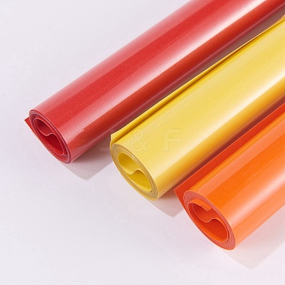 3 Rolls Red & Gold & Orange Red Heat Transfer Vinyl Roll DIY-SZ0003-61-1