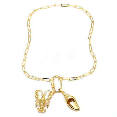 Summer Beach Brass Pendant Necklaces WGEACD0-02-1