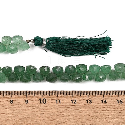 Top Drilled Faceted Triangle Natural Green Strawberry Quartz Beads Strands GG-NH0010-D01-01-1