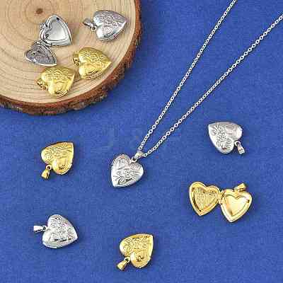 10Pcs 2 Colors Rack Plating Brass Locket Pendants KK-FS0001-89-1