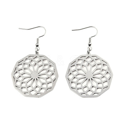 Tarnish Resistant 201 Stainless Steel Dangle Earrings STAS-S105-JN606-1-1