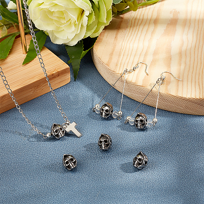 10Pcs Halloween 304 Stainless Steel Beads STAS-DC0008-83-1