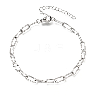 4MM 304 Stainless Steel Textured Paperclip Chain Bracelets for Man and Women SA-CBAB767-13P-1