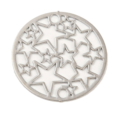 Rack Plating Brass Hollow Out Star Connector Charms KKC-D001-18P-1