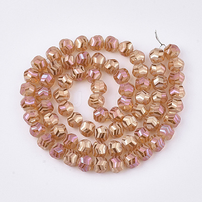 Electroplate Glass Beads Strands EGLA-T018-01-C03-1
