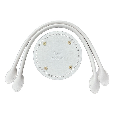 PU Leahter Knitting Crochet Round Bags Bottom and Bag Handles PW-WGDBD8B-14-1