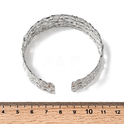 Hammered 304 Stainless Steel Cuff Bangles BJEW-H635-03P-1