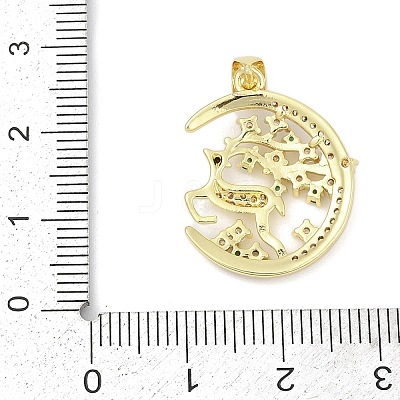 Brass Micro Pave Cubic Zirconia Pendants KK-D317-133G-1