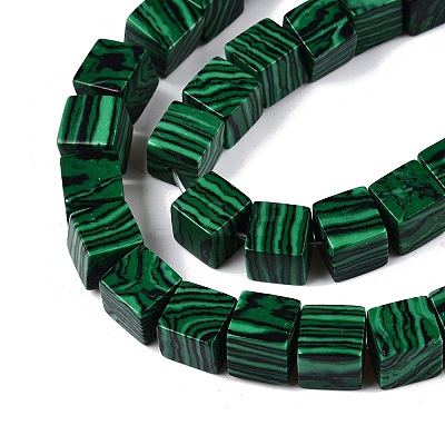 Synthetic Malachite Beads Strands G-T139-8x8-39-1