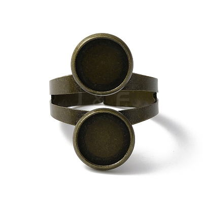 Brass Open Cuff Ring Components KK-WH0062-31A-AB-1