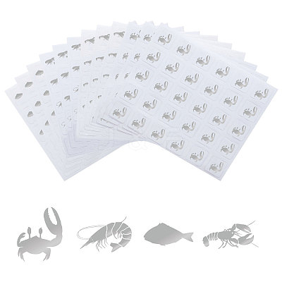 40 Sheets 4 Patterns PVC Waterproof Self-Adhesive Sticker Sets STIC-OC0001-11C-1
