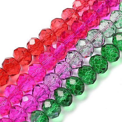 Transparent Painted Glass Beads Strands DGLA-A034-T6mm-A24-1