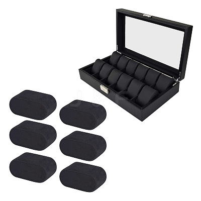 Flocking Cloth Jewelry Watch Displays BDIS-WH0004-02-1