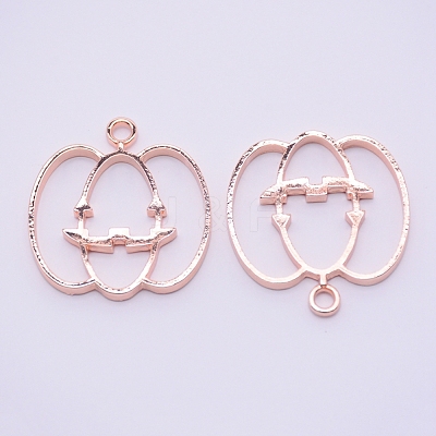 Alloy Kitten Open Back Bezel Pendants PALLOY-WH0080-02RG-RS-1