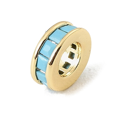 Brass Micro Pave Cubic Zirconia European Beads CU-CBA389D-05G-01-1