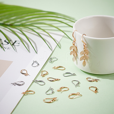 48Pcs 2 Colors Brass Earring Hooks KK-BC0010-66-1
