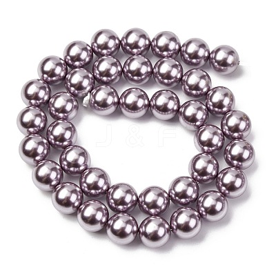 Electroplated Shell Pearl Beads Strands BSHE-G041-10mm-02-1