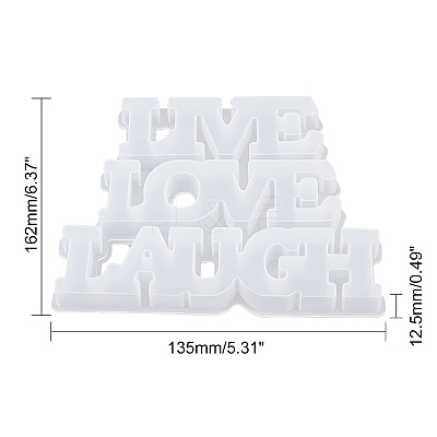 Word Love & Laugh Silicone Molds Kits DIY-OC0003-12-1