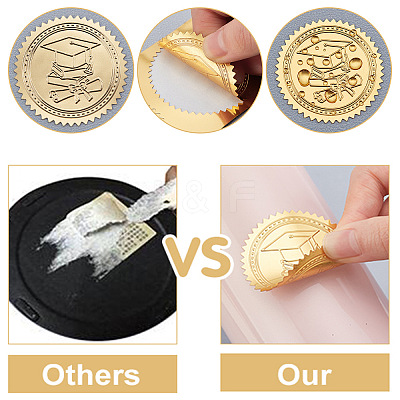 Plastic Self Adhesive Gold Foil Embossed Stickers DIY-WH0211-243-1