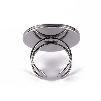 Tarnish Resistant 201 Stainless Steel Cuff Ring Findings STAS-S080-040G-P-1