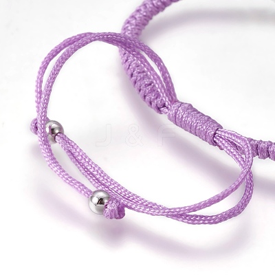Nylon Cord Braided Bead Bracelets Making BJEW-F360-FP10-1